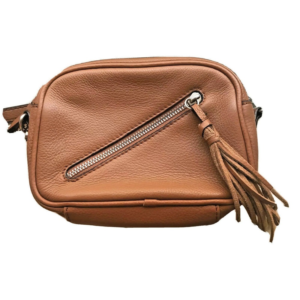 Sanctuary Leather Crossbody Handbag Brown Bag Tassel Zippers
